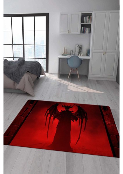 Kaymaz Taban Makinada Yıkanabilir Lilith Desenli Çocuk Halısı