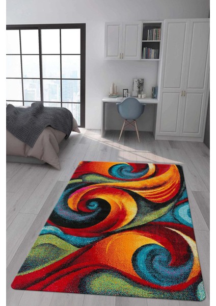 Kaymaz Taban Makinada Yıkanabilir Modern Desenli Çocuk Halısı