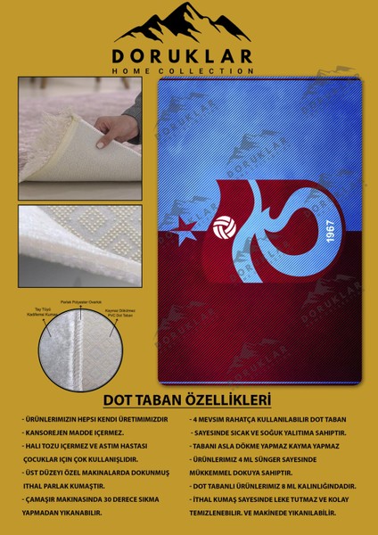 Kaymaz Taban Makinada Yıkanabilir Dijital Baskı Modern Desenli Genç Odası ve Çocuk Odası Halısı Dot Taban Halı fiyatları