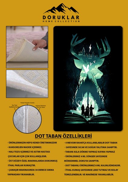 Kaymaz Taban Makinada Yıkanabilir Harry Potter Desenli Çocuk Halısı fiyatları