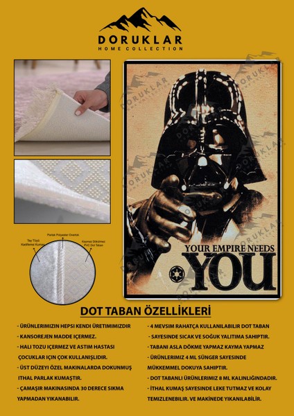 Kaymaz Taban Makinada Yıkanabilir Dijital Baskı Soldier Desenli Genç Odası Halısı