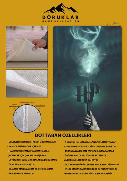 Kaymaz Taban Makinada Yıkanabilir Harry Potter Desenli Çocuk Halısı fiyatları