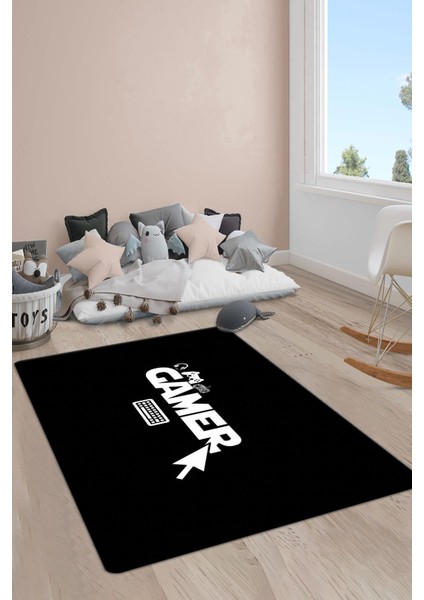 Kaymaz Taban Yıkanabilir Gamer Desenli Çocuk Halısı