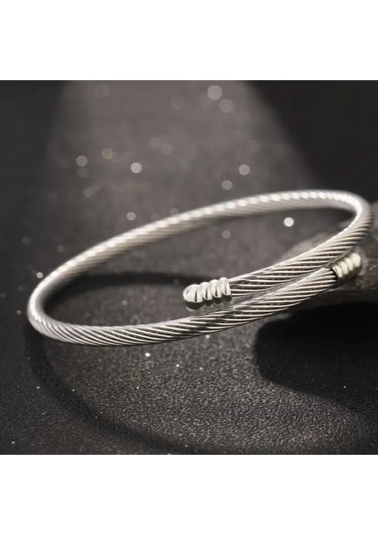 Gümüş Twist Model Erkek Kelepçe Bileklik fiyatları
