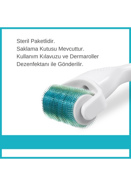 3,00 mm 1200 İğneli Vücut Dermaroller - Titanyum İğneli - Dermaroller Solüsyonu Hediyeli