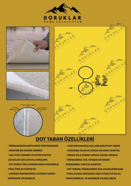 Kaymaz Taban Makinada Yıkanabilir Dijital Baskı Harry Potter Desenli Genç Odası Halısı fiyatları