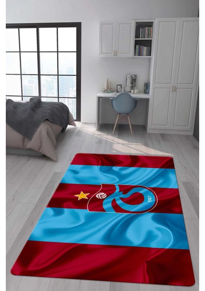 Kaymaz Taban Makinada Yıkanabilir Dijital Baskı Modern Desenli Genç Odası ve Çocuk Odası Halısı Dot Taban Halı
