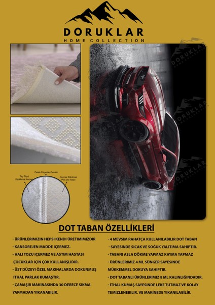 Kaymaz Taban Makinada Yıkanabilir Dijital Baskı Spor Araba Desenli Genç Odası Halısı Dot Taban Halı fiyatları
