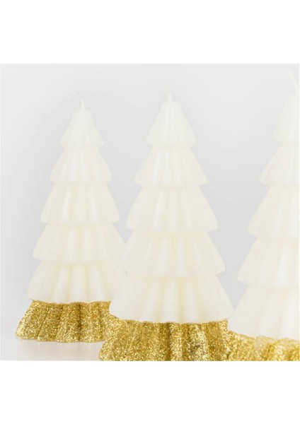 - Ivory Tree Candles - Krem Renk Ağaç Mumlar (3'lü) modelleri