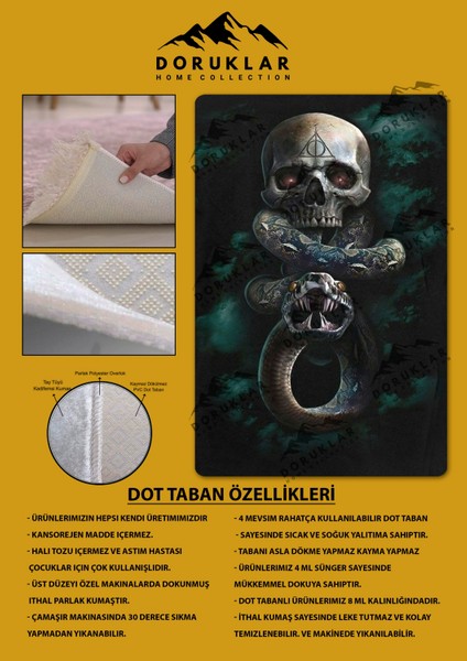 Kaymaz Taban Makinada Yıkanabilir Harry Potter Desenli Çocuk Halısı fiyatları
