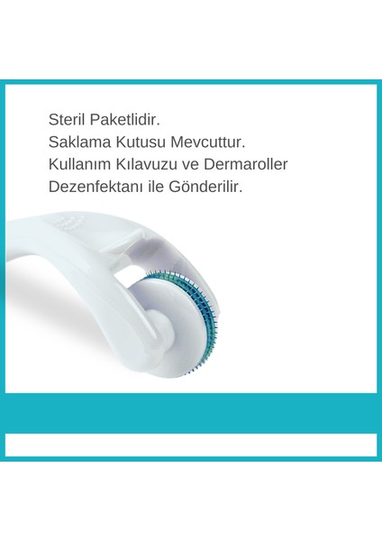 0,50 mm 180 İğneli Kaş ve Göz Çevresi Dermaroller - Titanyum Iğneli - Dermaroller Solüsyonu Hediyeli