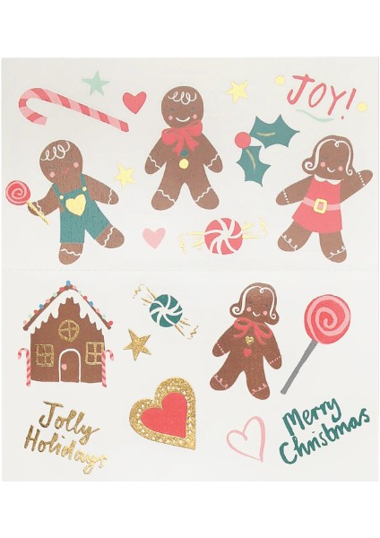 - Gingerbread Temporary Tattoos - Zencefilli Kurabiye Geçici Dövme