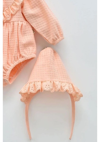 Kız Bebek Fistolu Romper Vintage Şapkalı Özel Gün Yenidoğan Tulum Takım 3-12 Ay modelleri