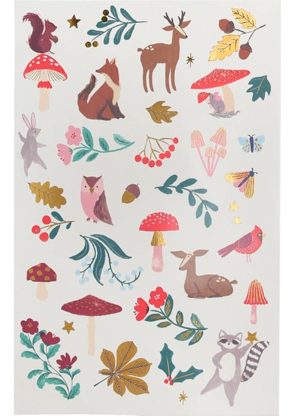 - Woodland Temporary Tattoo Sheets - Orman Geçici Dövme