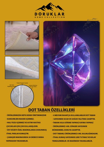 Kaymaz Taban Makinada Yıkanabilir Dijital Baskı Elmas Desenli Genç Odası Halısı fiyatları