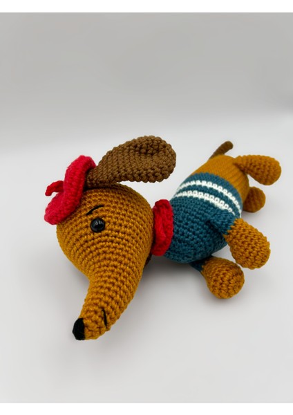 Amigurumi El Örgüsü Sosis Köpek Oyuncak