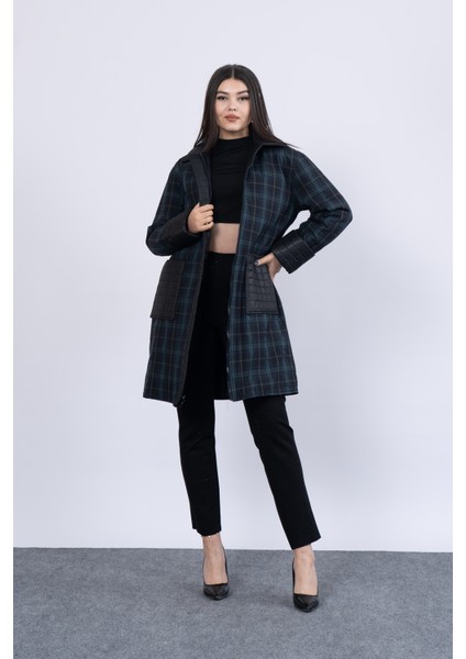 Çift Taraflı Ekose Desenli Iç Kapitoneli Kaban 2573 fiyatları