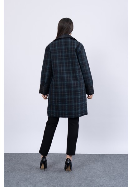 Çift Taraflı Ekose Desenli Iç Kapitoneli Kaban 2573 modelleri