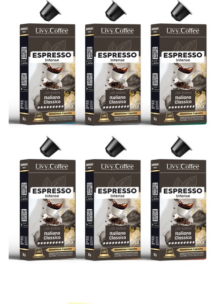 Alüminyum Nespresso® Uyumlu Kapsül Kahve Espresso 60 Kapsül