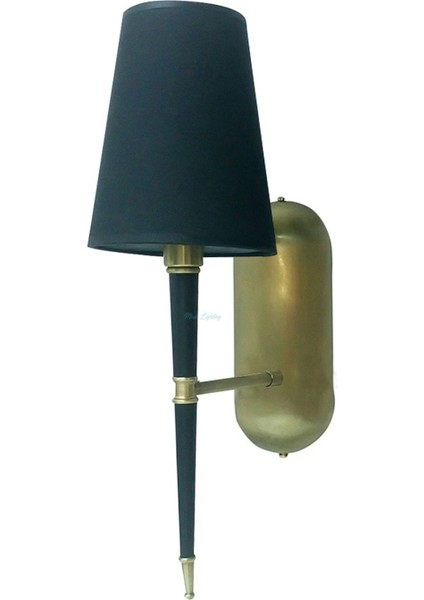 Tekli Konik Şapkalı Siyah Eskitme Modern Aplik MOD-AP4403-1EY