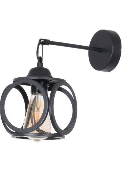 Lotus Aplik Modern Tasarım Loş Siyah Renk Salon - Hol - Duvar Aplik