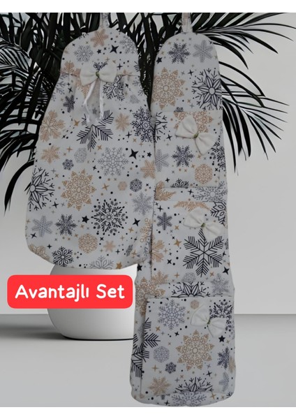 Kar Taneli Avantajlı Düzenleyici Set (Içerik: 3 Gözlü Çok Amaçlı Duvar Cebi + Poşetlik)