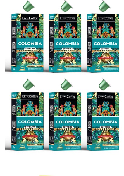 Alüminyum Nespresso® Uyumlu Kapsül Kahve Colombia 60 Kapsül