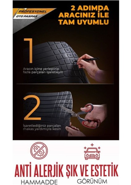 Toyota Avensis 2009 Sonrası Platinyum Siyah 4d Havuzlu Oto Paspas Takımı indirimleri