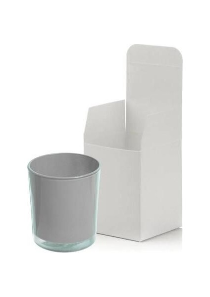 12 Adet Gri Pastel Renk Cam Mumluk - Iç Boyama - Doluma Uygun fiyatları