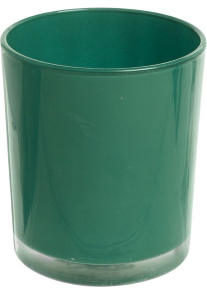 6 Adet Zümrüt Yeşil Pastel Renk Cam Mumluk - Iç Boyama - Doluma Uygun modelleri