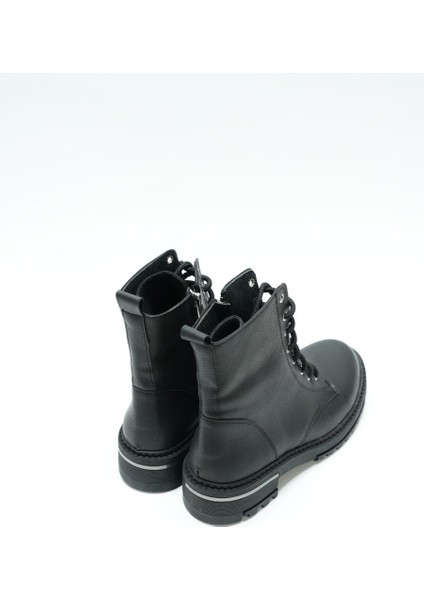 Yağmur Yüksek Boğazlı Bağcıklı Cilt Kadın Bot, Siyah (Ladik) fiyatları