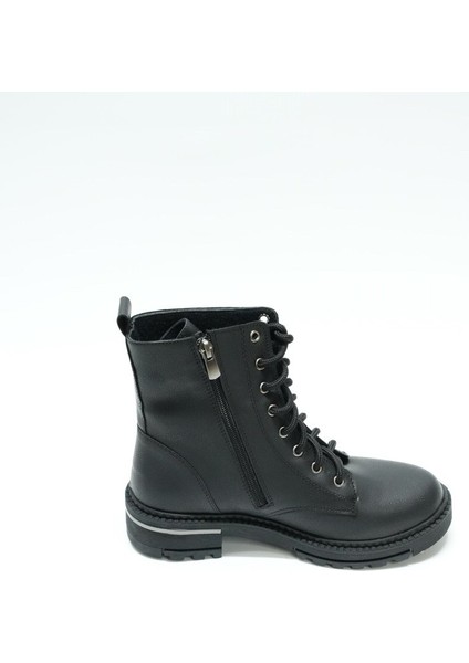 Yağmur Yüksek Boğazlı Bağcıklı Cilt Kadın Bot, Siyah (Ladik) fırsatları