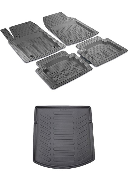 Mercedes C Seri W202 1993-2000 Uyumlu Siyah Deluxe Havuzlu Paspas ve 3D Bagaj Havuzu