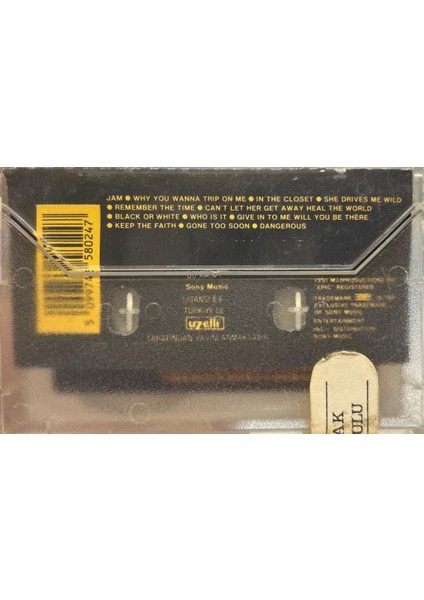 Michael Jackson ‎– Dangerous 1991 Baskı (Kaset)
