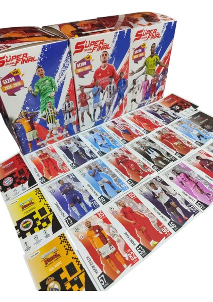 Süper Final (50 Paket 150 Adet Futbolcu Kartı Vardır) 2025 Yeni Sezon Futbolcu Oyun Kağıtları