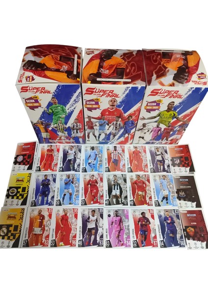 Süper Final 2025 Yeni Sezon Futbolcu Oyun Kağıtları (100 Paket 300 Adet Futbolcu Kartı Vardır) modelleri