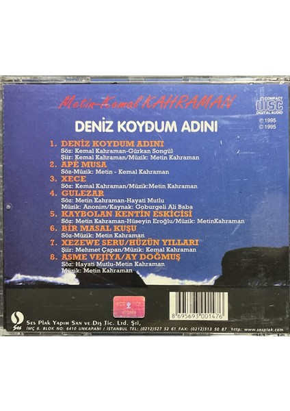 CD Metin-Kemal Karaman Deniz Koydum Adını Nadir CD fiyatları