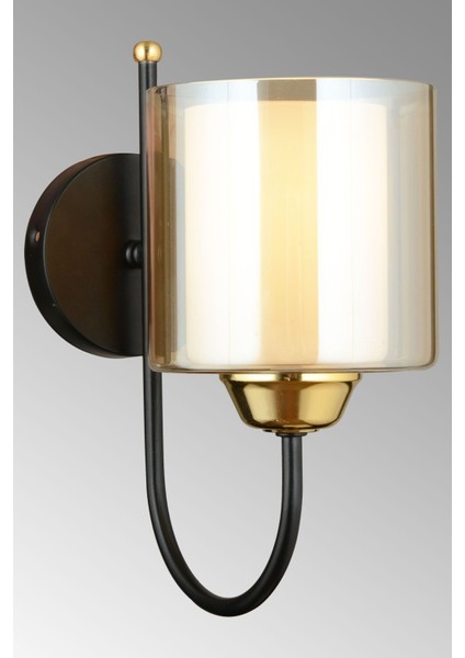 Siyah Baston Çift Camlı Yukarı Bakan Modern Aplik modelleri