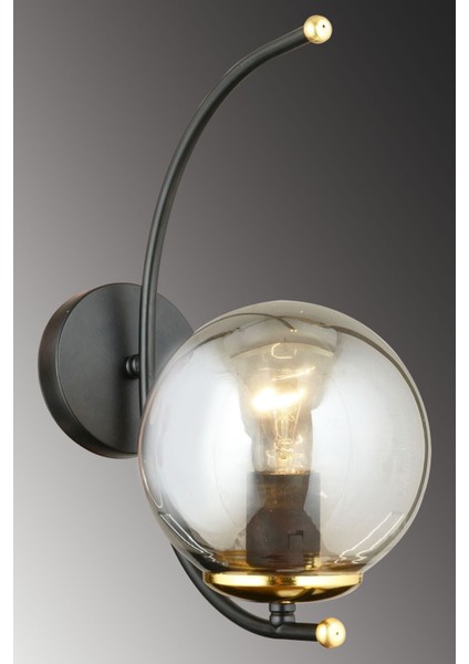 Siyah Bade Füme Camlı Yukarı Bakan Modern Aplik modelleri