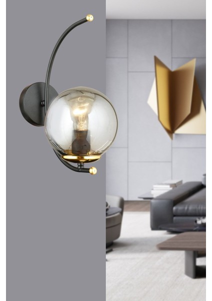 Siyah Bade Füme Camlı Yukarı Bakan Modern Aplik indirimleri