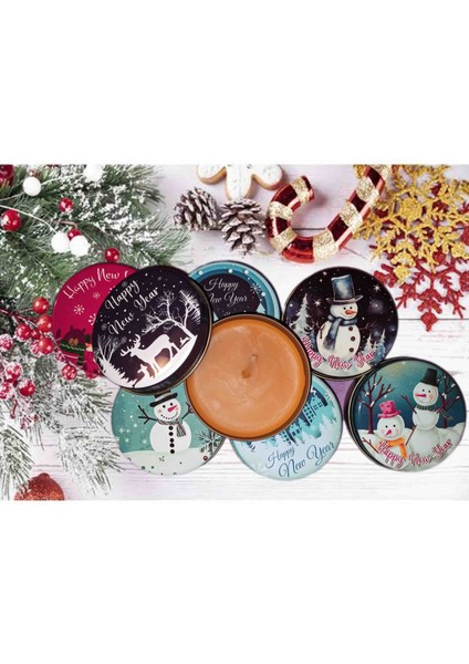 Balmumu Mum (Yılbaşı Temalı Metal Kutuda)