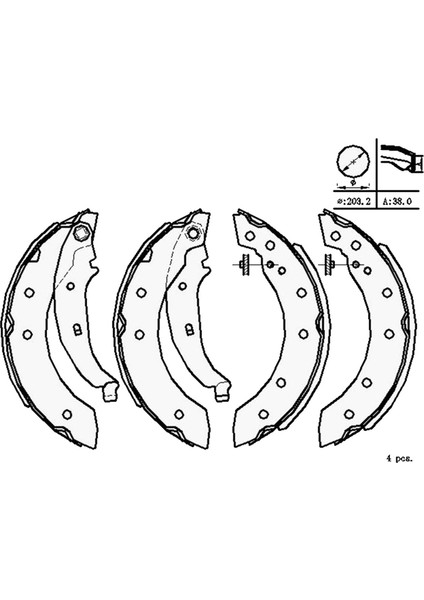 Renault Thalia, Clio Symbol I, Iı 1998-2014 Arka Fren Balatası Takım 203X38 mm