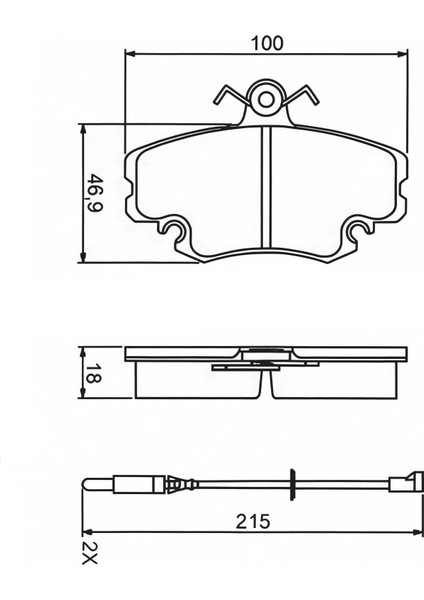 Peugeot 205 I, Iı, 309 I, Iı 1986-1993 Dar Tip Ön Fren Balatası Takım