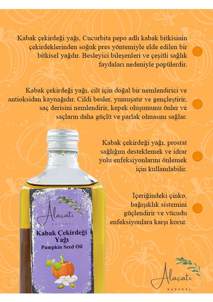 Kabak Çekirdeği Yağı 200 ml