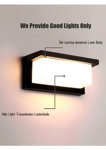 18W Su Geçirmez Bahçe Aplik Günışığı