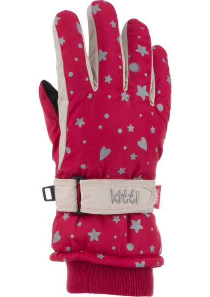 Kitti 4-8 Yaş Su Geçirmez Kız Çocuk Kar Kayak Eldiveni