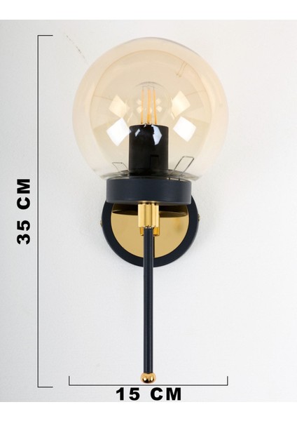 Tokyo Siyah Gold Bal Camlı Aplik modelleri