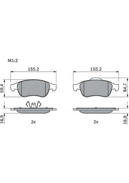 Renault Scenic Iıı, Grand Scenic Iıı 2008-2016 Üst Kulaklı Tip Ön Fren Balatası Takım fiyatları