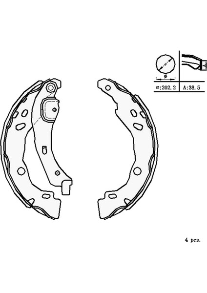 Renault Clio Iı 1998-2005, Clio Iv 2012-2018 Arka Fren Balatası Takım 203X39 mm
