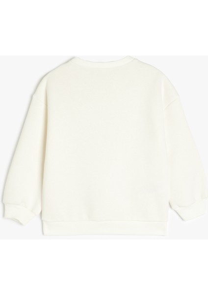 Slogan Baskılı Bisiklet Yaka Uzun Kollu Sweatshirt fiyatları